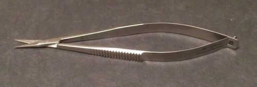 Spring precision dissecting scissors; 10cms long with an 8mm cutting edge.