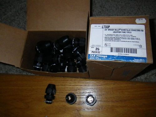 T&amp;B LT-38P 3/8&#034; straight bullet nonmetallic connectors for liquidtight 40 pieces