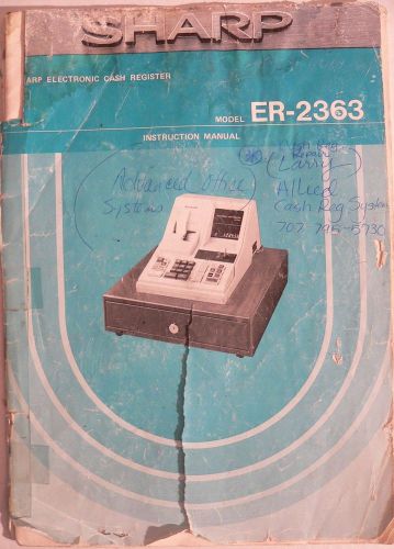 Sharp ER-2363 Cash Register Instruction Manual (Only)