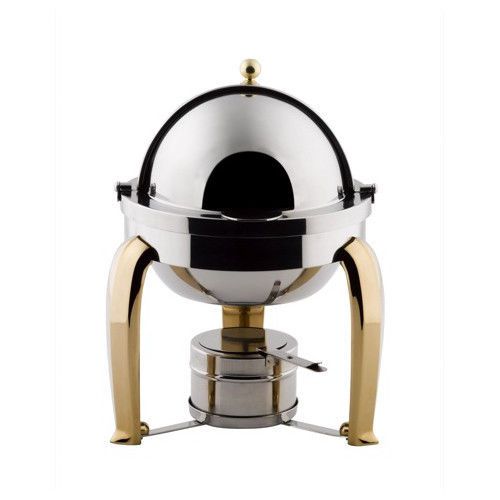 SMART Buffet Ware Odin Mini Chafer with Brass Plated Legs and Porcelain Insert