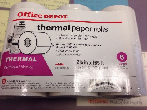 Office Depot Brand Thermal Papee Rolls 2 1/4 In X 165 Ft