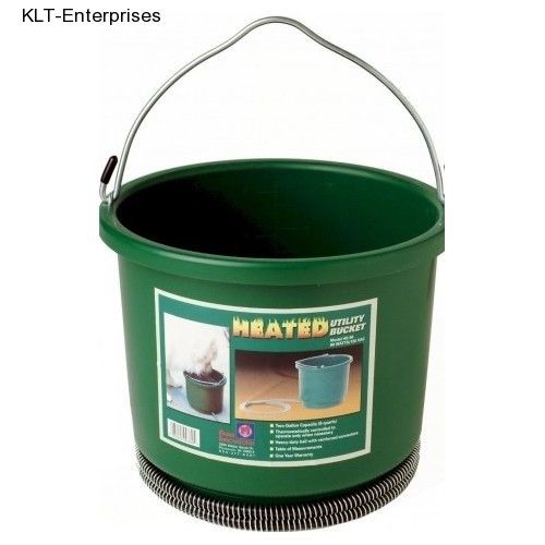 Heated Water Bucket Farm Animals Dogs Horse No More Frozen Water 2 Gal. 60 Watt