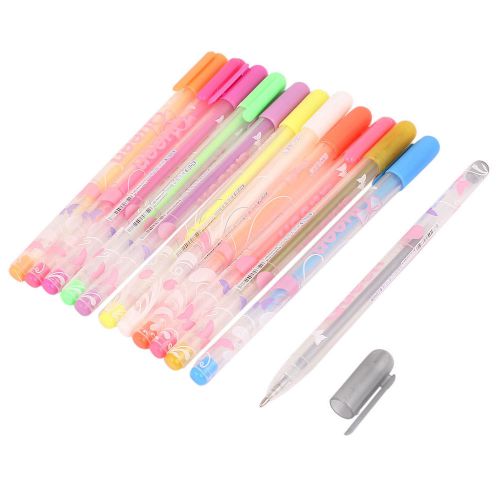 Students Painting Stationery 0.8mm Rollerball Color Pens Multi-color 12 Pcs