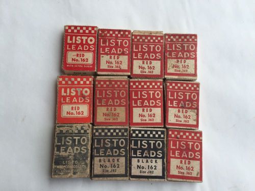 12 Vintage Listo Pencil Marking Leads No 162 Black and Red Artist