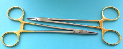 Set of 2 tc crile wood needle holder forceps 14cm vet, surgical instruments ce for sale