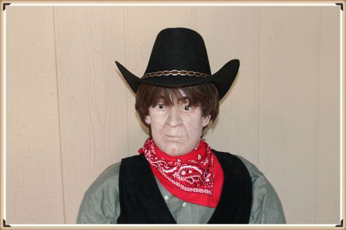 Old Western  Cowboy Dummy  Life Size Poseable  Mannequin Statue  Prop