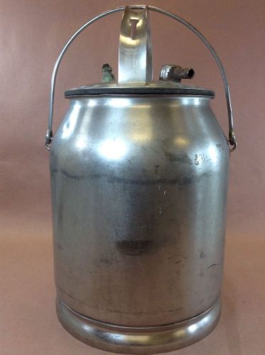 Stainless Steel Milk Milking Bucket Can McCormick Deering with lid Vintage Old
