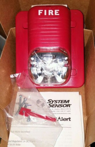 System sensor s1224mc fire alarm strobe wall mount 12v 24v red for sale
