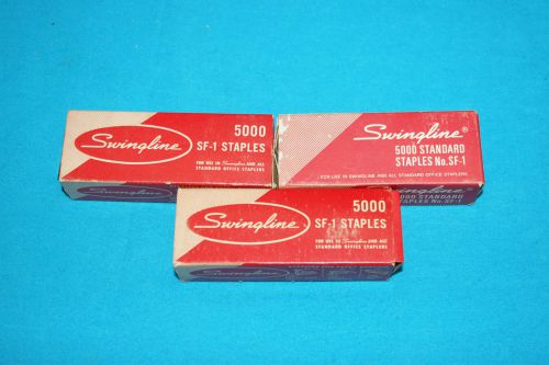 3 VINTAGE SWINGLINE STANDARD STAPLES - No. S.F.-1 - 5000 STAPLE BOXES