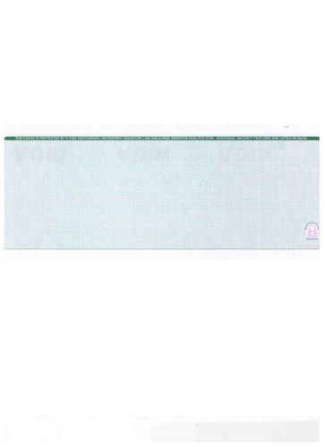 Blank security laser check 2500/case Green Linen middle with padlock icon