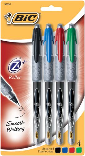 Bic Z4+ Roller Pens Fine Point 4/Pkg Assorted Colors Z4CP41