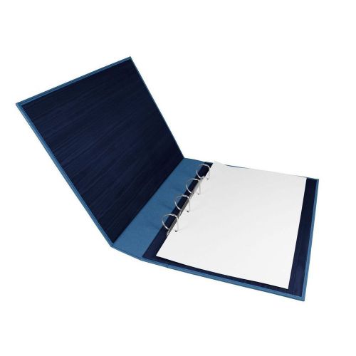 LUCRIN - A3 vertical binder - Granulated Cow Leather - Royal Blue