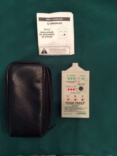 GREENLEE 5712R NON CONTACT PHASE SEQUENCE INDICATOR w/Case &amp; battery