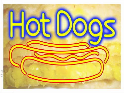 z519 Hot Dogs Cafe Display Bar Beer Banner Shop Sign