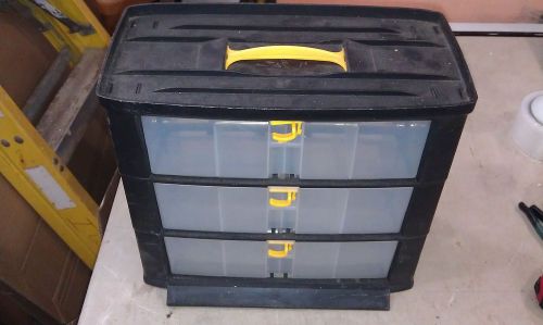 5FF35 RIMAX PARTS BIN, 24 DRAWER (TIP-OUT), PORTABLE, PLASTIC, 13-5/8&#034; X 11-5/8&#034;