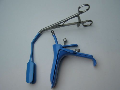 LEEP LATERAL &amp; GRAVES Vaginal Speculum Medium Blue Coated GYNECOLOGY Instrument