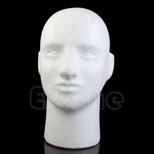 Styrofoam Foam Mannequin Manikin Wig Hat Glasses Display Stand Male Head Model