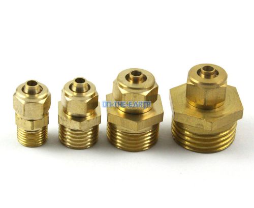 5 Pieces 6mm-1/2&#034; BSP Male Brass Pneumatic Pipe Hose Coupler Connector Fitting