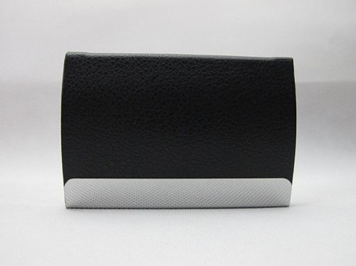 New aluminum and pu business name credit id card holder wallet case black for sale