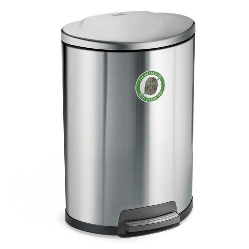 Brand New Tramontina 13 Gallon Stainless Steel Step Trash Can w/ Freshener