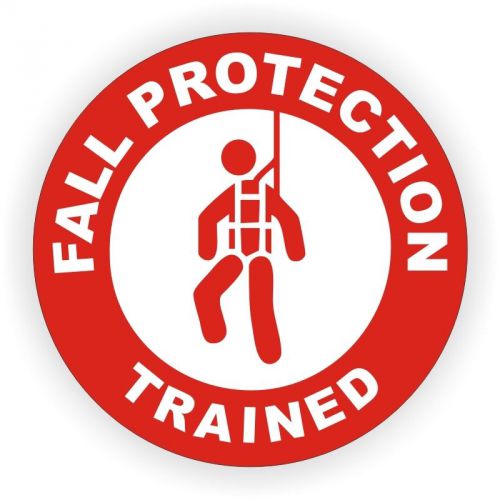Fall Protection Trained Hard Hat Decal / Helmet Sticker Safety Harness Scaffold