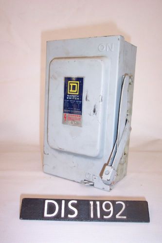 Square d 30 amp nema 1 600 volt non fused disconnect/safety switch (dis1192) for sale