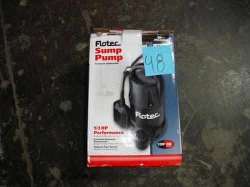 Flotec fp0s2000a submersible thermoplastic 1/3hp sump pump for sale