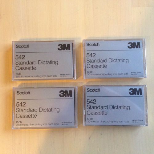 3M 542 C-60 Standard Dictation Cassette 60 min., Lot of 4