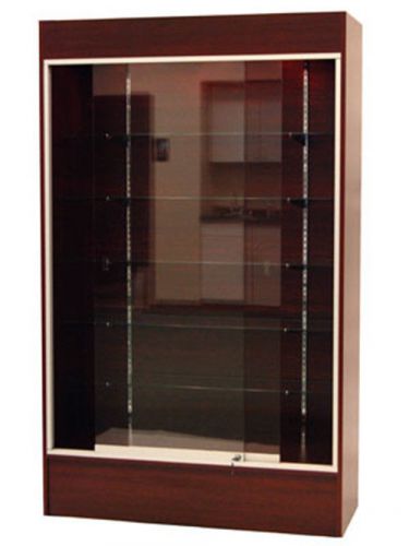 Cherry color wall display case knocked down showcase #sc-wc4c for sale