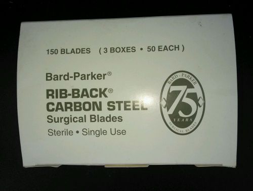 Bard-Parker #11 Surgical Blades Carbon Steel 3 boxes of 50 #371111 Sterile.