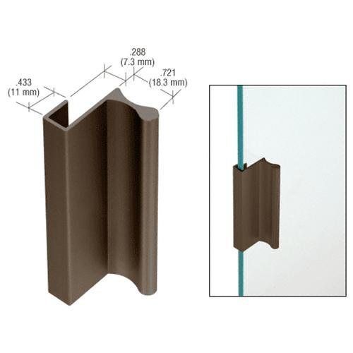 Crl dark bronze 3&#034; aluminum pull with 7/16&#034; lip for sliding glass panel door for sale
