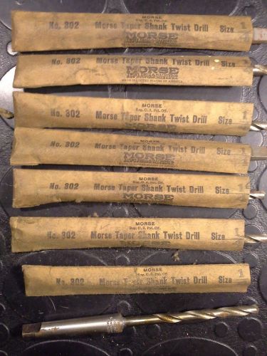 Nos lot of 7 piece 1/4&#034; morse high speed taper shank twist drill bits ..unused for sale