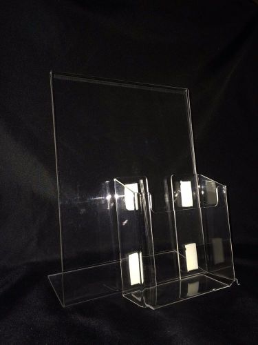 (15) Acrylic 8-1/2x11 Slanted Sign Holders with attached Brochure Holder