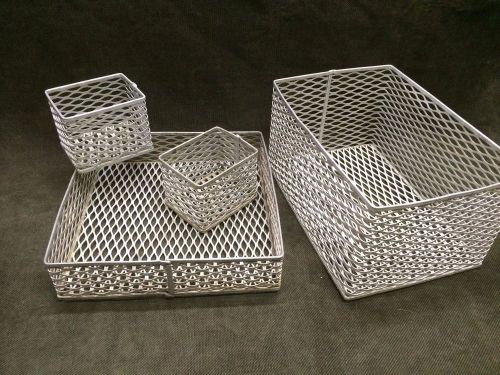 LOT 4 Aluminum Lab Drain Sterilization Baskets, basket