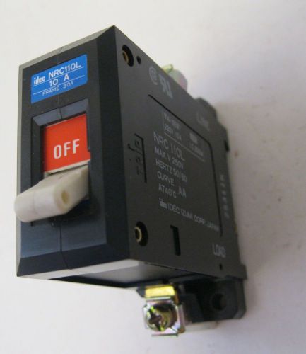 Idec 1 Pole 250VAC Molded Case Circuit Protector NRC110L 10A