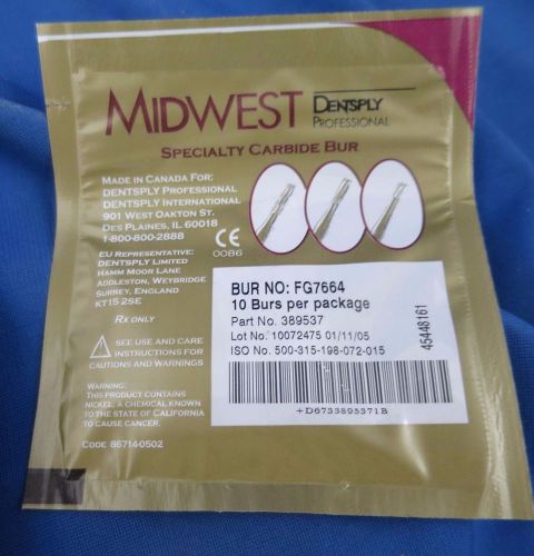 Package of 10 Midwest Specialty Carbide Burs FG7664