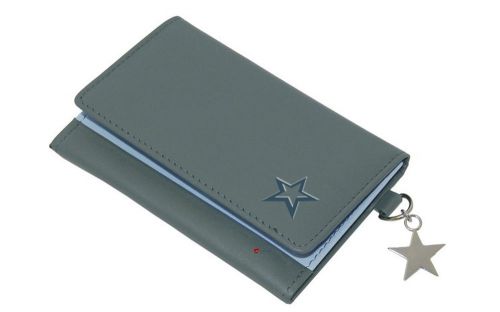 Business Card Holder Ice Blue - Real Leather