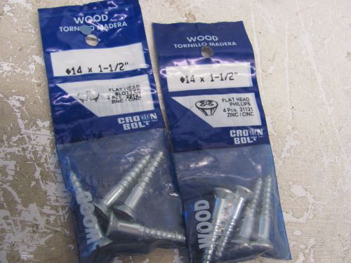 Pk of 8 crown bolt #14 x 1-1/2 wood screws for sale