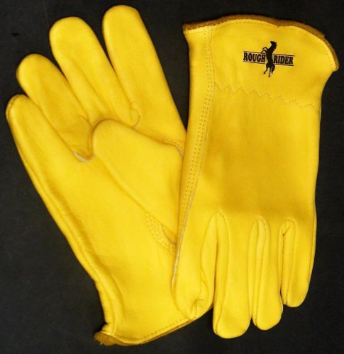 3 pair men&#039;s rough rider leather riding/ranch/work gloves size large for sale