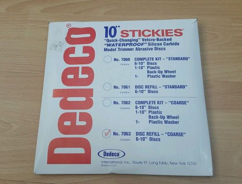 DEDECO NEW 10&#034; Stickies SIX 6 DISCS Waterproof Model Trimmer Dental Lab Coarse
