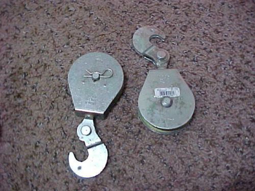 (2) New National N229-005 3” Swivel Hook Pulleys 650lb 3215BC Zinc Plate