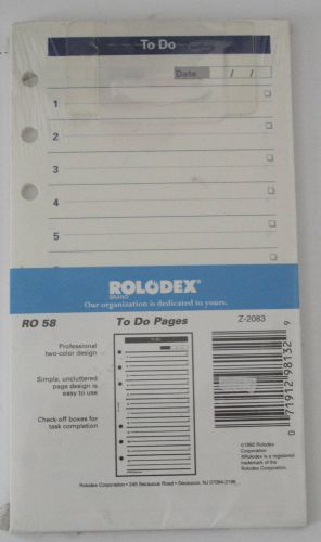 Rolodex To Do Refill Pages for  4 or 6 Ring Planner