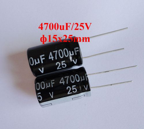 1X 4700uF 25V Radial Electrolytic Capacitors PCB Dip Component 1P 20% 105°C NEW