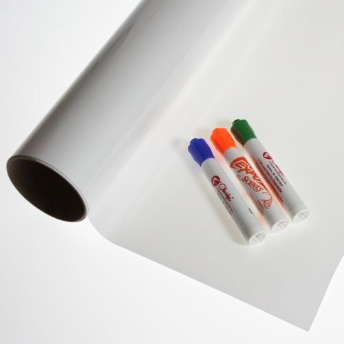Dry Erase Self-Adhesive Roll 24in x 10ft w/ 4 Markers