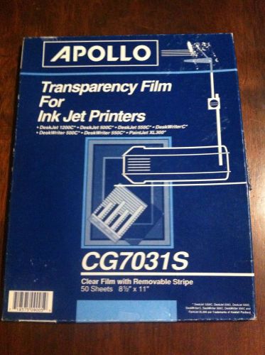 Apollo Ink Jet Printer Transparency Film, CG7031S, 40 Sheets ***FREE Shipping!**
