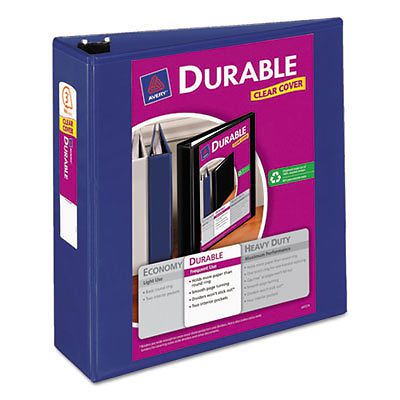 Durable View Binder with Slant Rings, 11 x 8 1/2, 3&#034; Capacity, Blue 17044