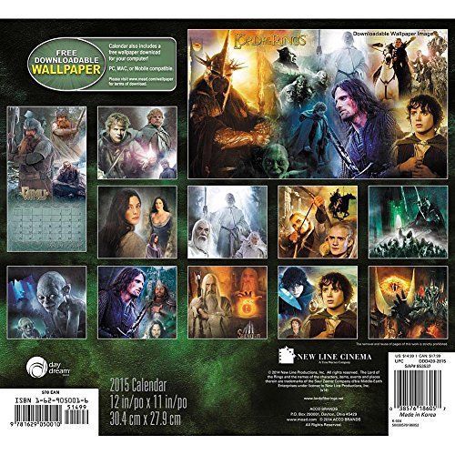 NEW The Lord of the Rings Trilogy 2015 Wall Calendar