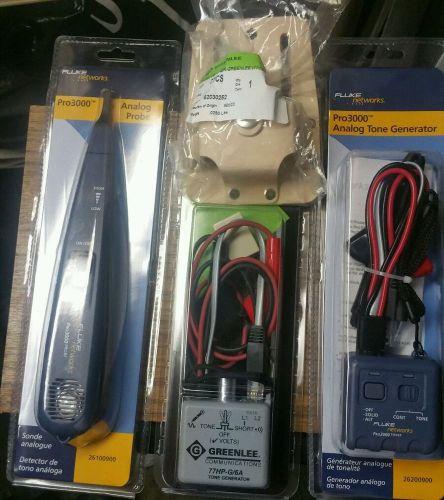 FLUKE NETWORKS Tone &amp; Probe Kit, PRO3000,  Greenlee 77HP-G with holster COMBO