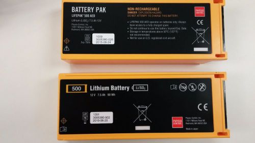 Physio-Control Lifepack 500 Replacement AED Batteries- LOT OF 2
