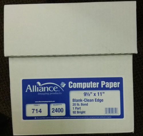 2400 CONTINUOUS Feed Computer Form Printer Dot Matrix White Print Paper 9.5x11